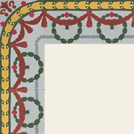8_ Green, red yellow and blue cement tiles